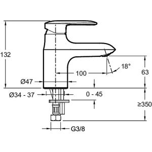 Смеситель Jacob Delafon Kumin для раковины E99984-CP